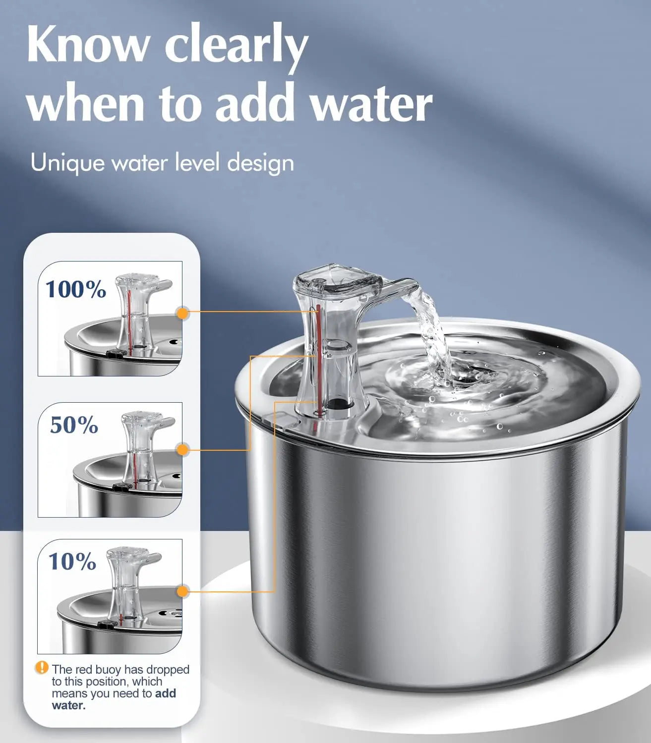 2L fully stainless steel pet water dispenser Automatic fountain