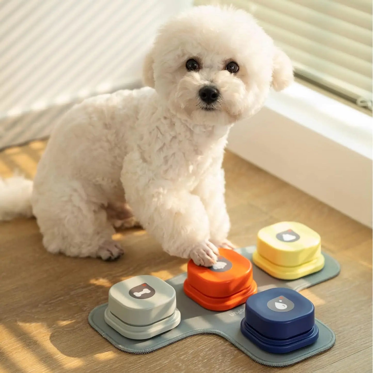 Mewoofun Dog Buttons Rubber Mat Recordable Dog Talking