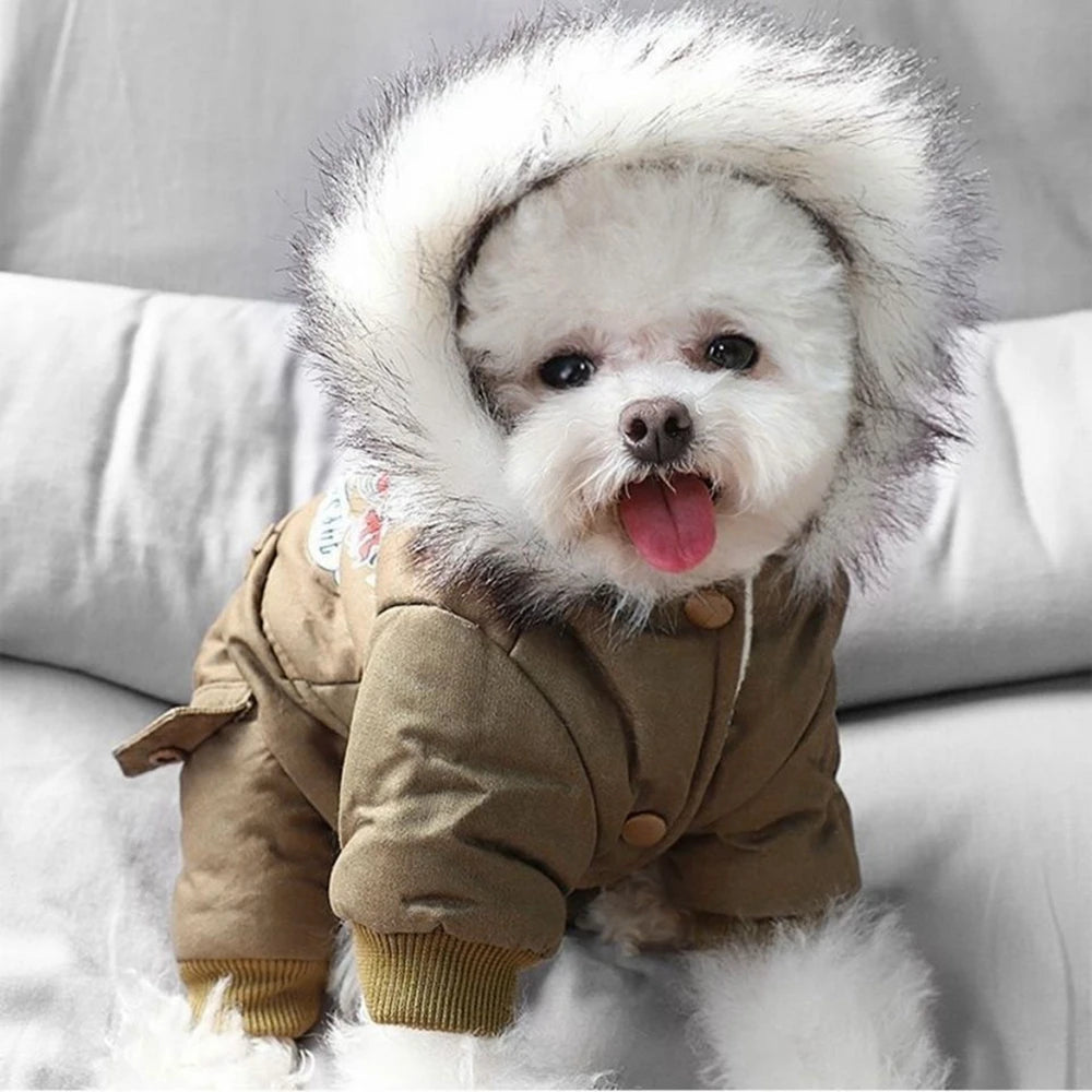 Winter Pet Clothes Warm Dog Hooded Jacket