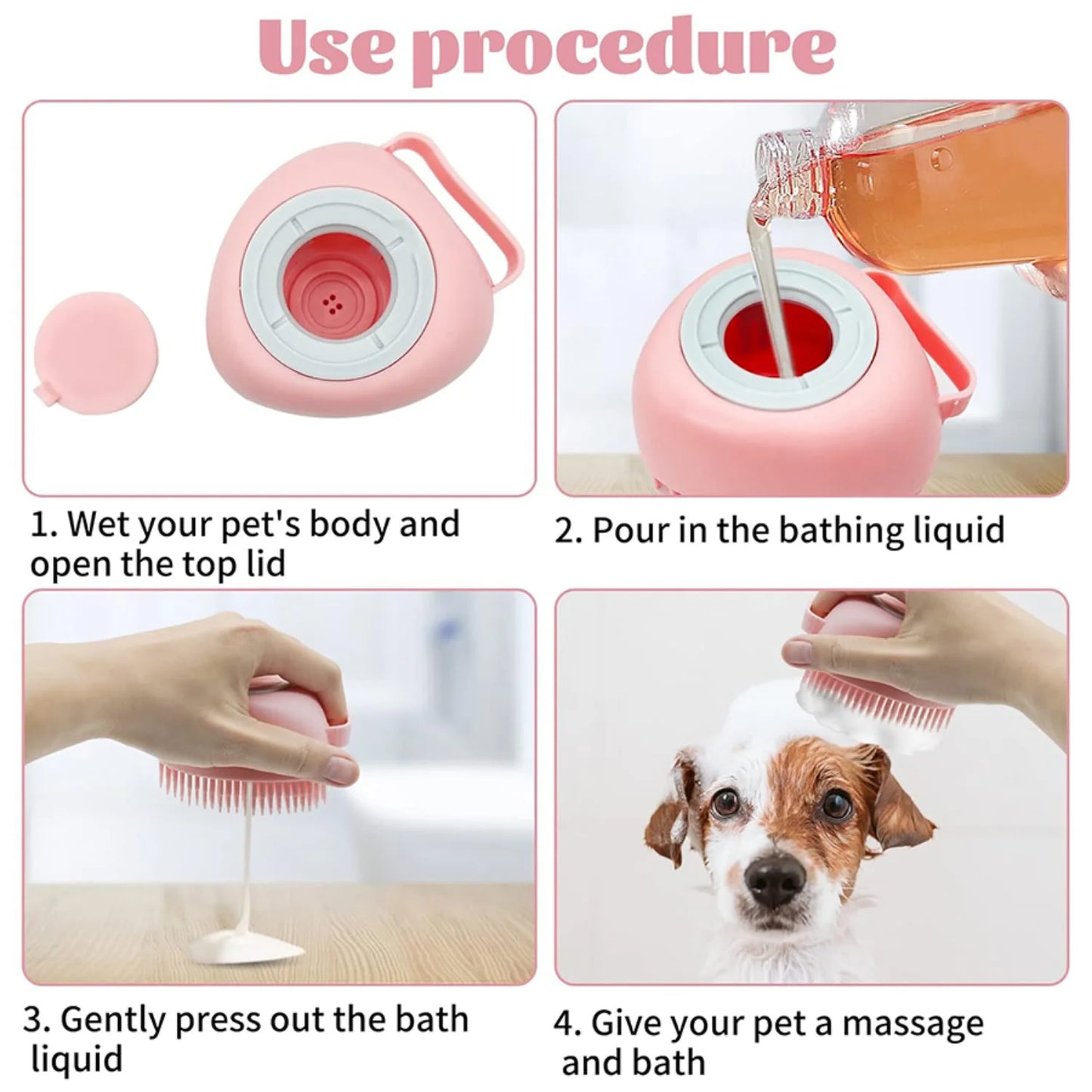 Pet Bath Brush Soft Silicone Hair Accessories