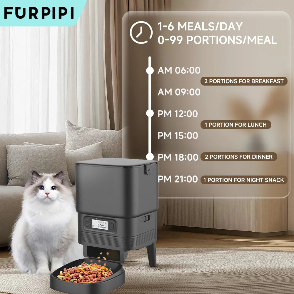 Furpipi Automatic Cat Feeder For Cats Dog Dry Food