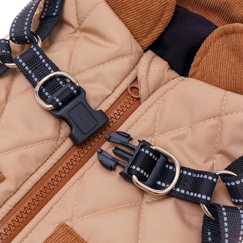 Winter Dog Windproof Coat With Harness