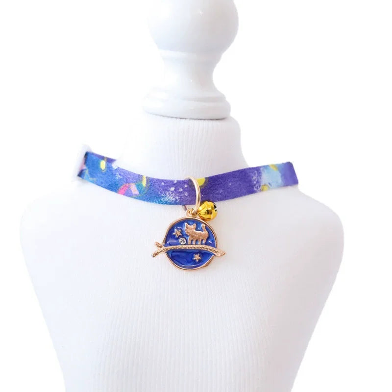 ins styal Pet Collar Safety moon Tie Adjustable Neck Strap