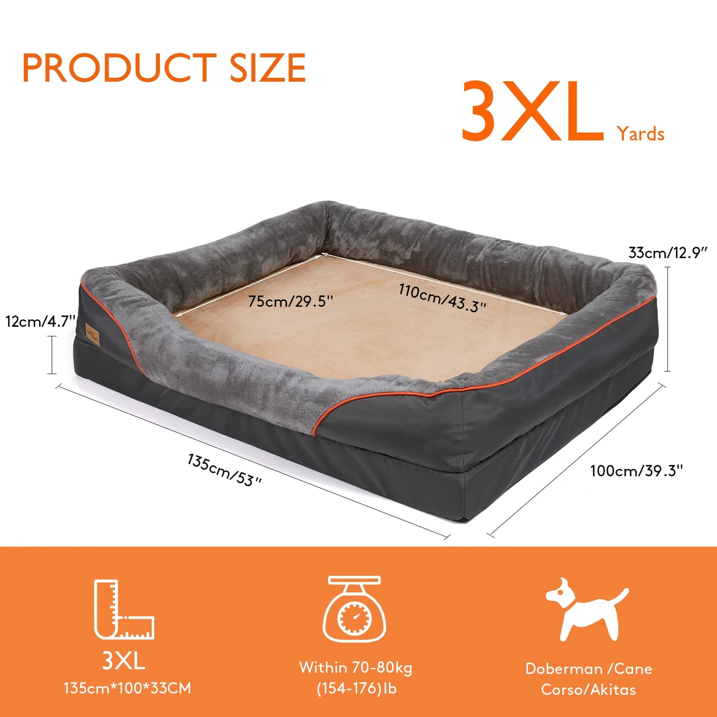 Dog Bed Super Soft Orthopedic Foam Pet Bed