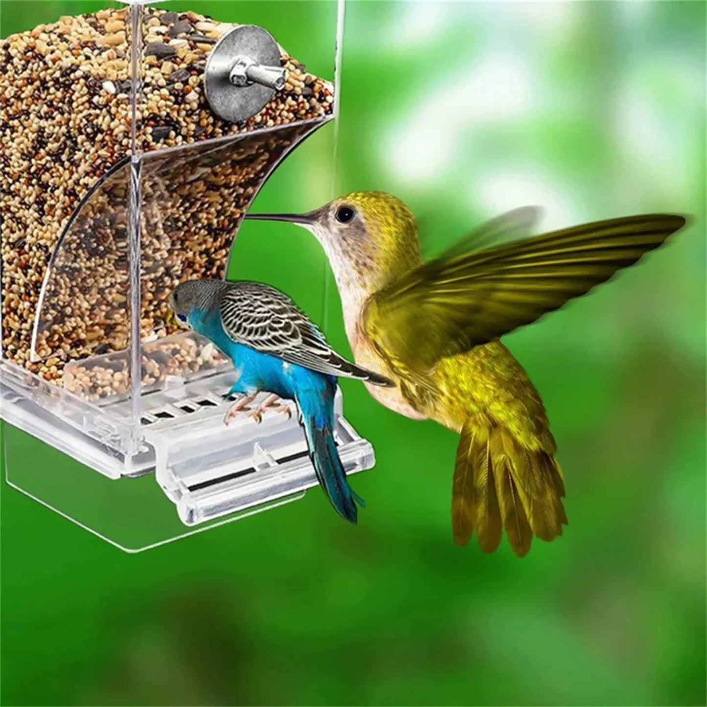Small and Medium Automatic Acrylic Parakeet Bird Feeders