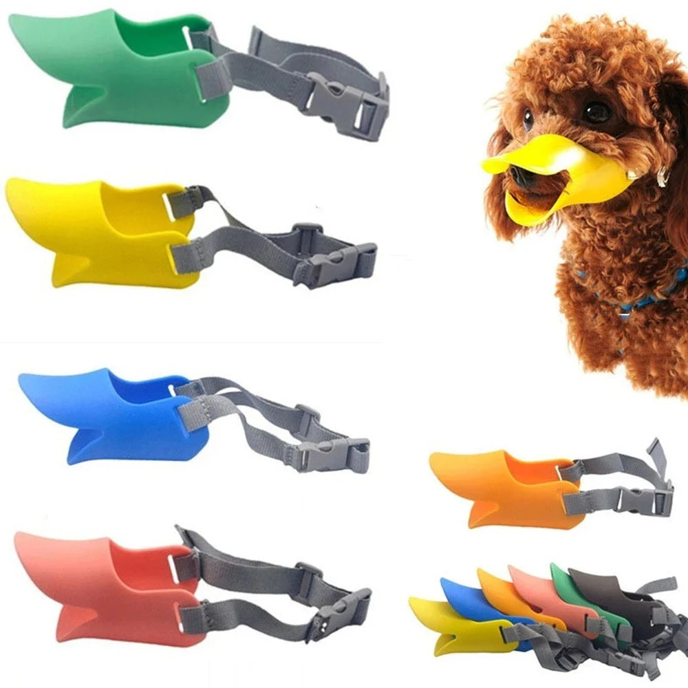 Dog Muzzle Silicone Duck Mask for Anti Bite