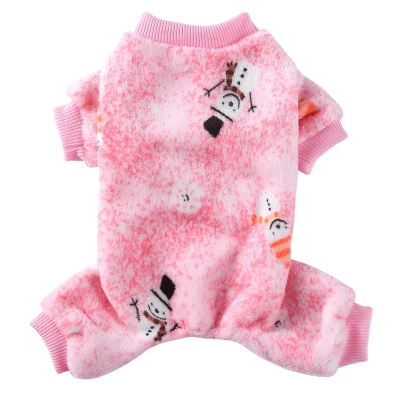 Christmas Pet Clothes Winter Warm Jumpsuits