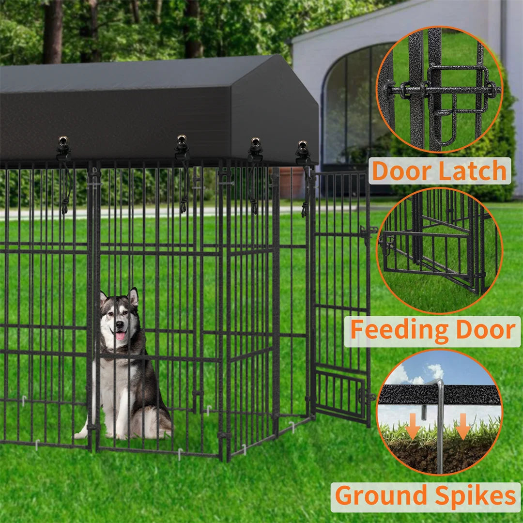 64.9” Heavy Duty Dog Kennel Welded Metal Playpen