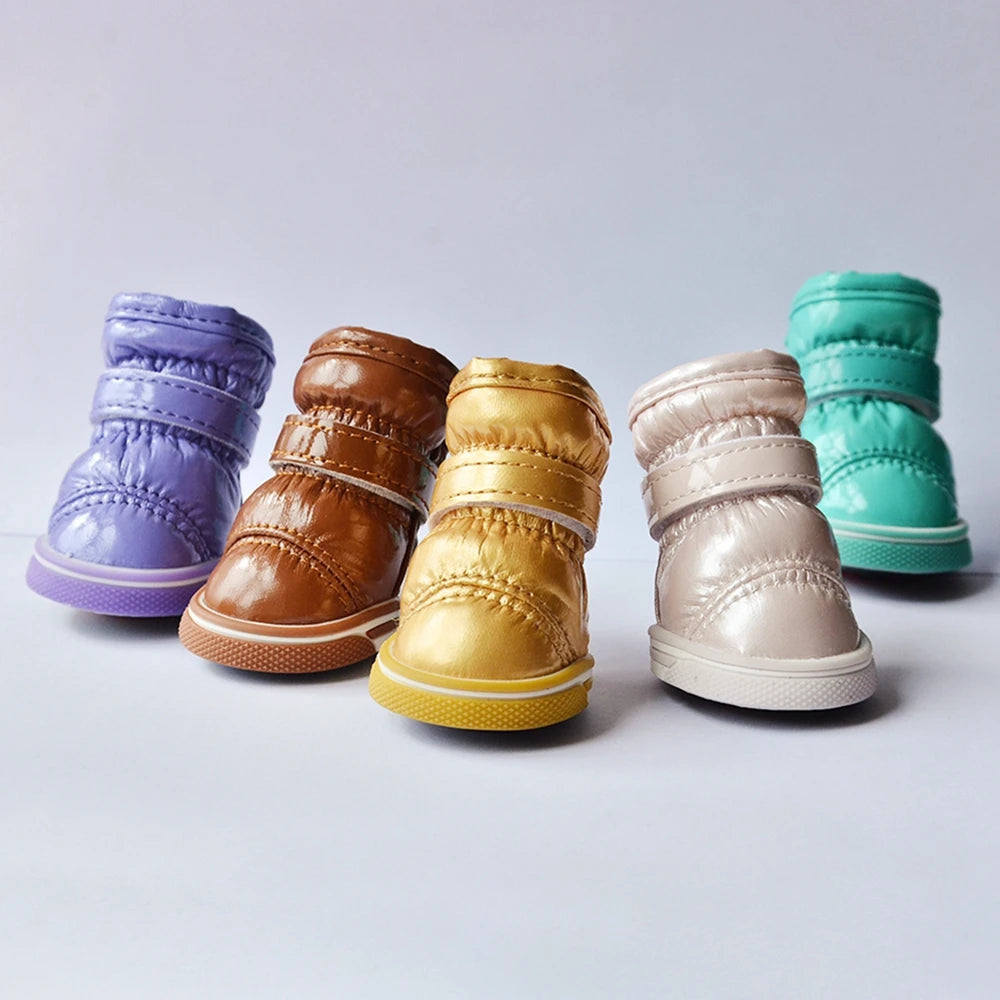 4 Pcs/Set Warm Dog Snow Boots Waterproof Anti-Slip Shoes