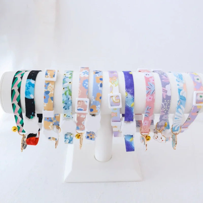 ins styal Pet Collar Safety moon Tie Adjustable Neck Strap