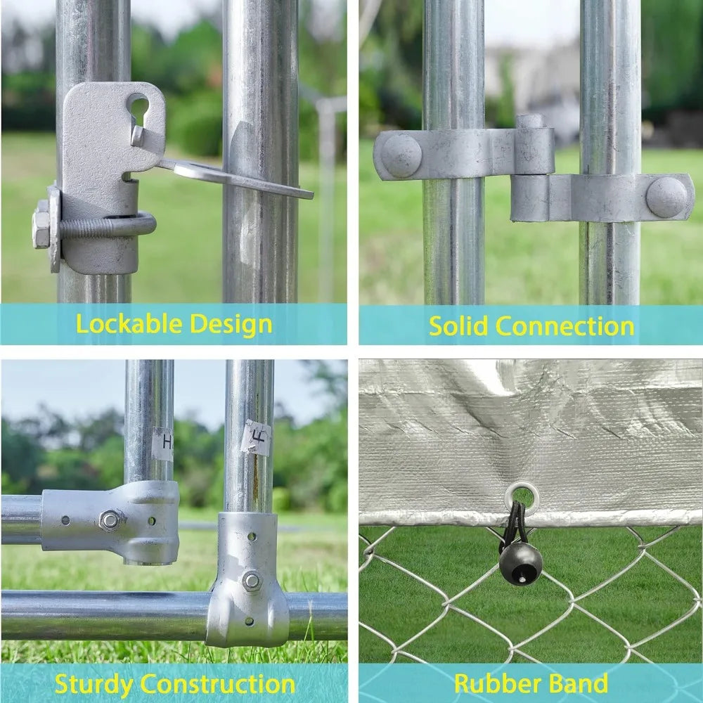 Large Outdoor Dog Kennel Anti Rust Outdoor Fence