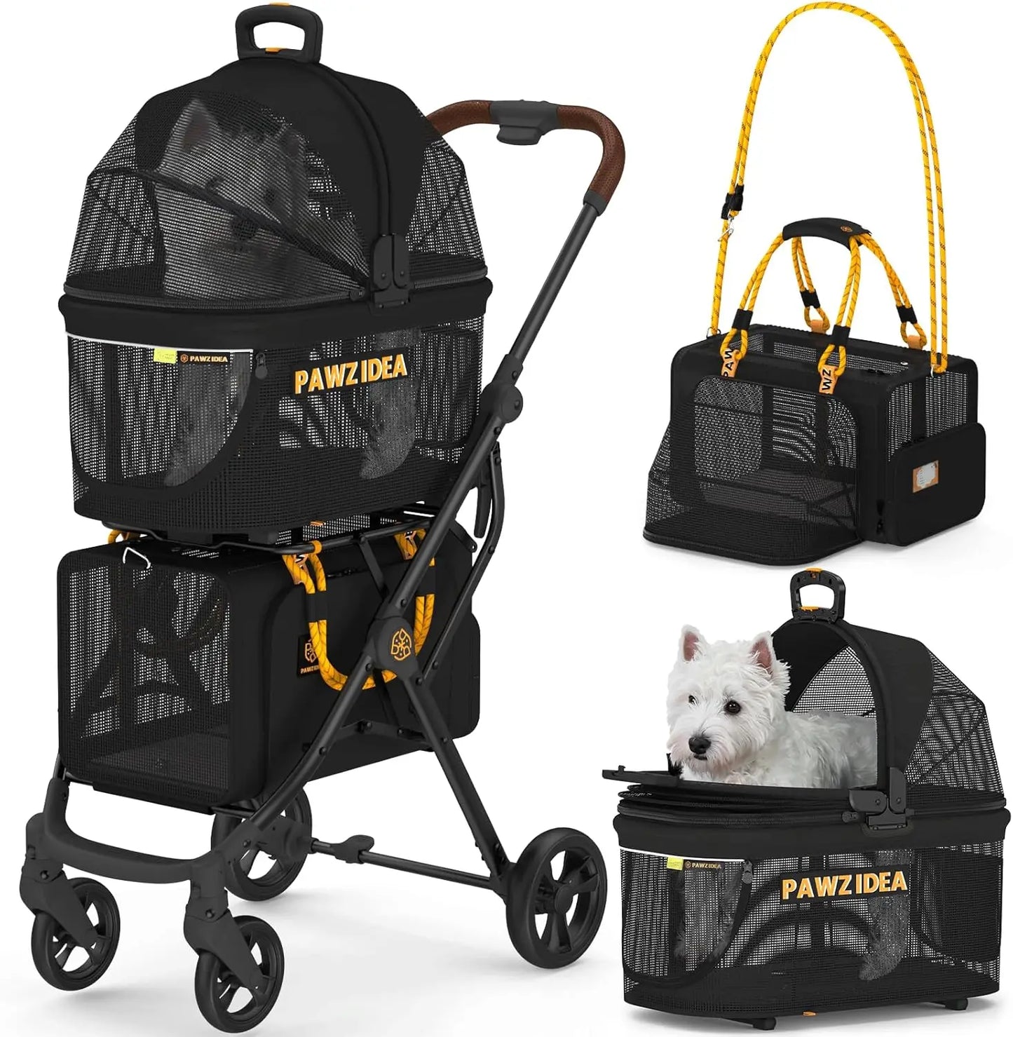 PAWZIDEA Double Pet Stroller for 2 Small or Medium pet