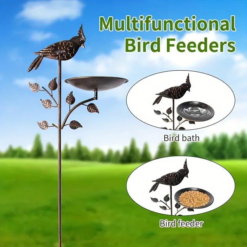 Metal Oriole Bird Feeder Stake or Bird Bath