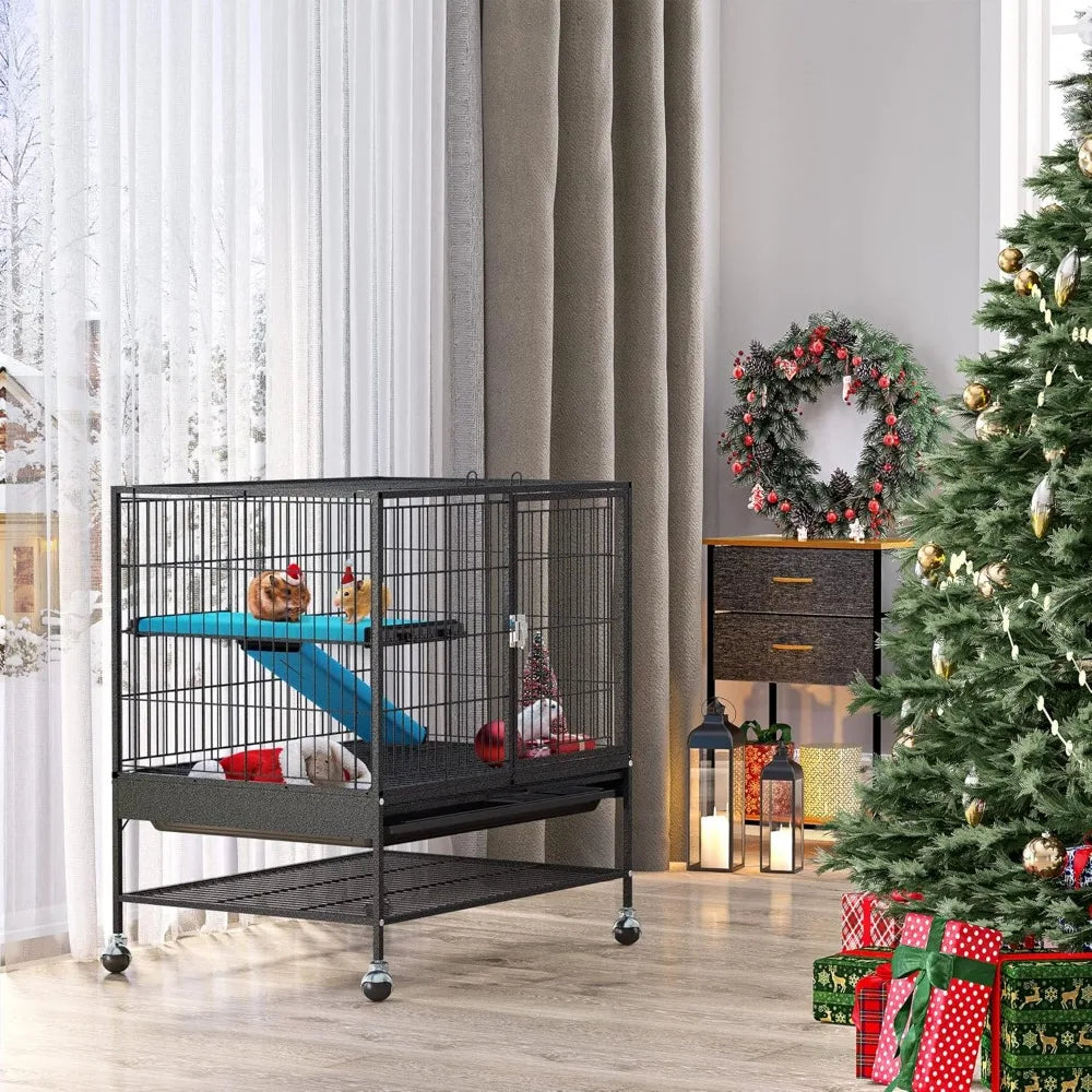 Metal 2-Tiers Small Animal Cages for Indoor Critter