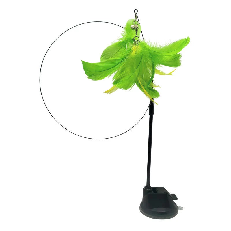 Interactive Cat Toy Simulation Feather Bird with Suction Cup