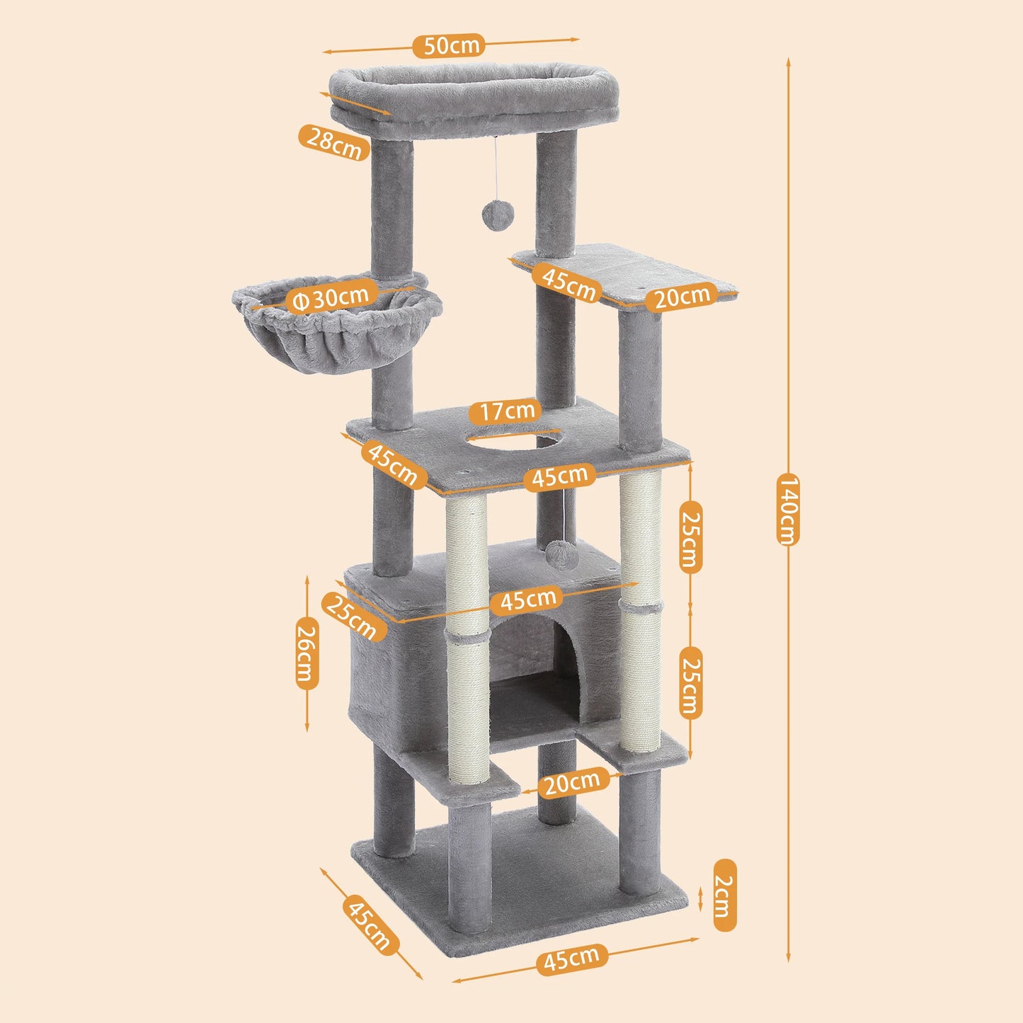Cat Climbing Frame Scratching Post Tree