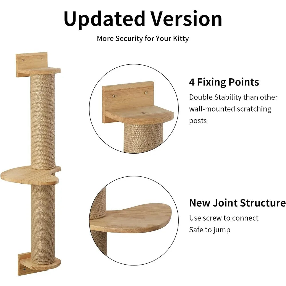 Cat Activity Tree with Scratching Posts Wall Mounted