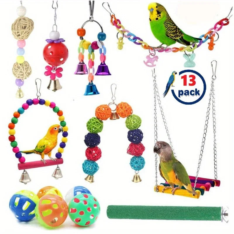 Pet Bird Swing Bell Parakeet Budgie Hanging Toys