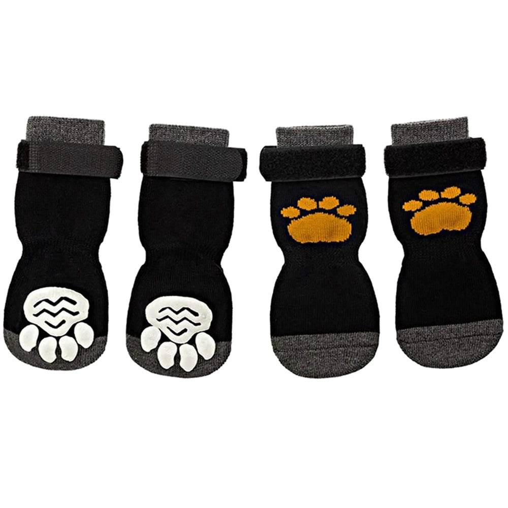 4pcs Anti-Slip Pet Dog Cat Socks with Adjustable Straps for Pets Paw