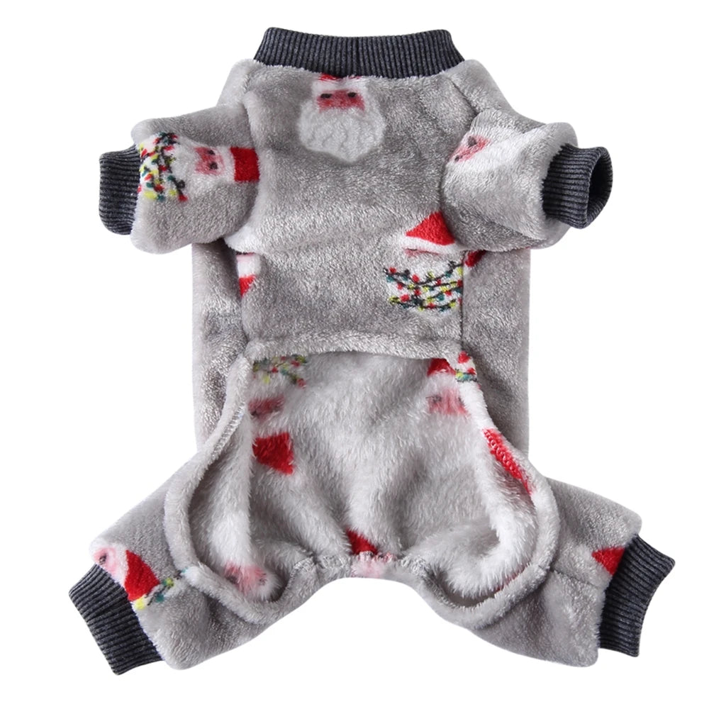 Christmas Pet Clothes Winter Warm Jumpsuits