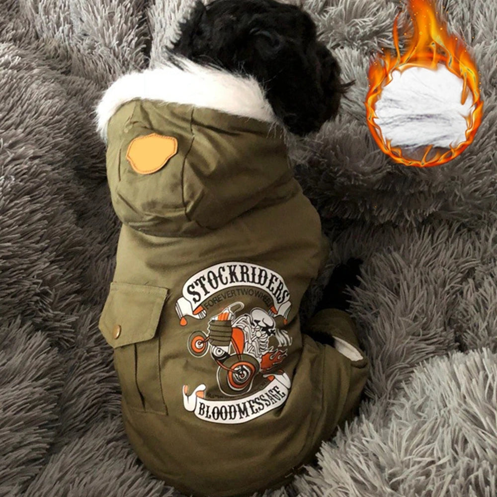 Winter Pet Clothes Warm Dog Hooded Jacket