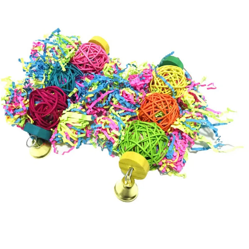 3Pcs Bird Toys Set Colorful Assorted Hanging toys