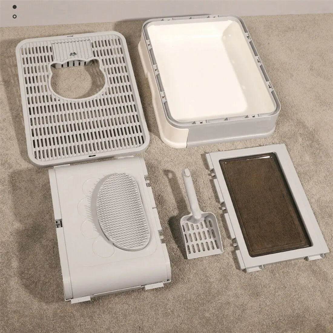 Foldable Cat Litter Box Front Entry & Top Exit Boxes