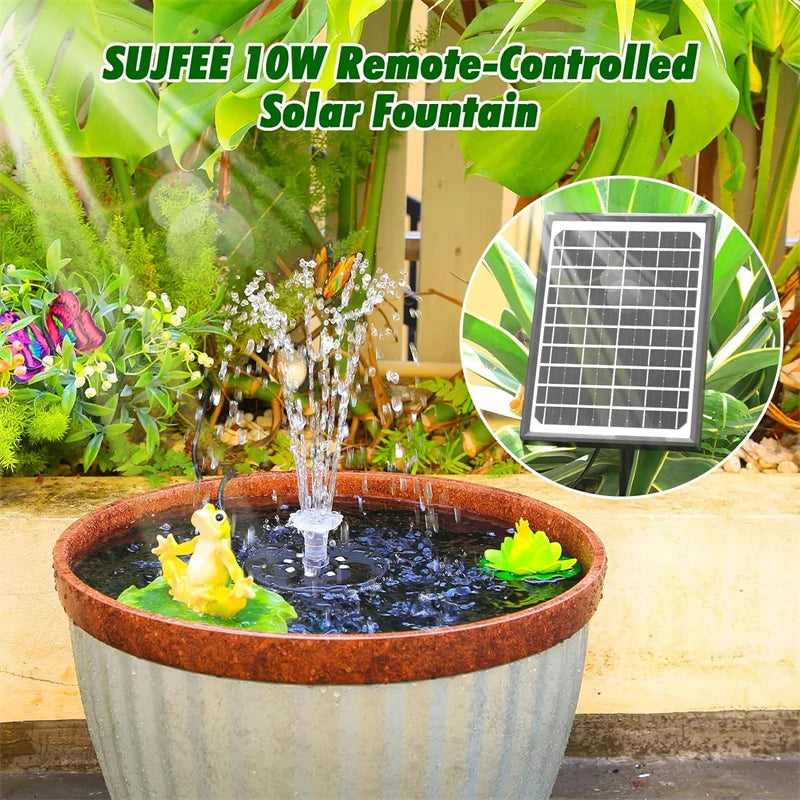 10W Rechargeable Solar Fountain Pump with Remote Control