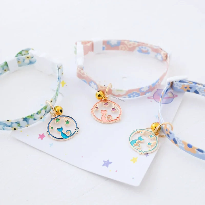 ins styal Pet Collar Safety moon Tie Adjustable Neck Strap