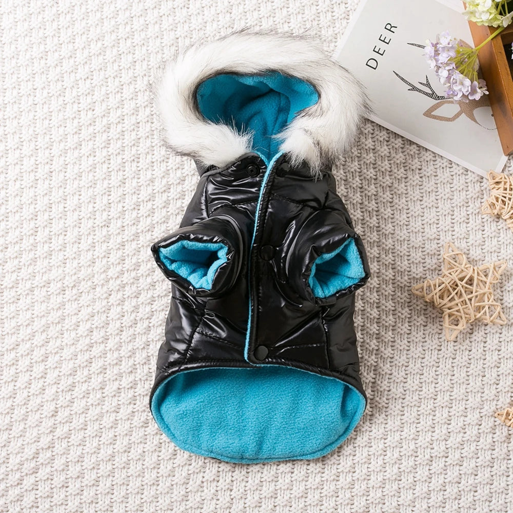 Winter Warm Dog Clothes Bright Color Jacket Waterproof Dog Coat