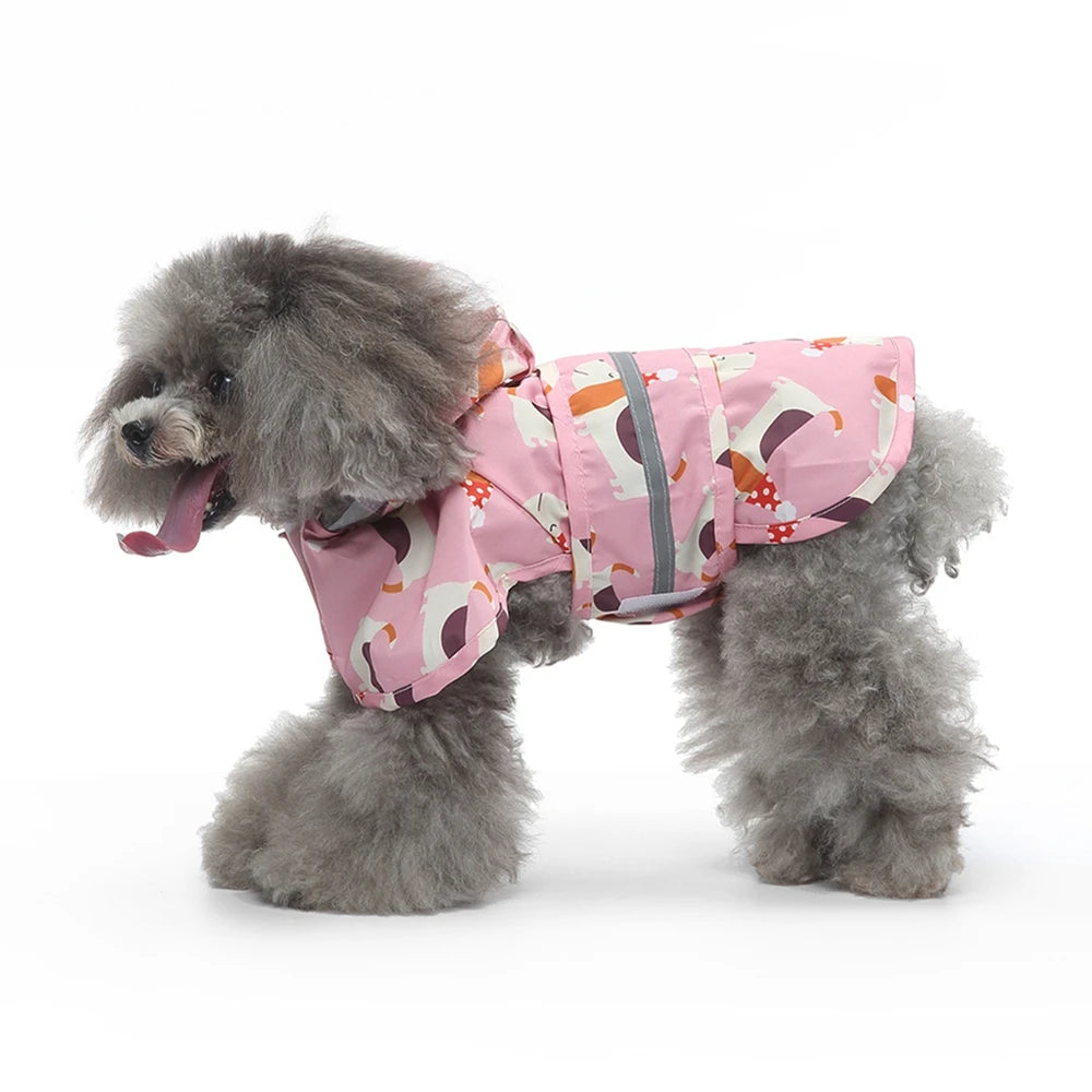 Waterproof Dog Raincoat Jumpsuit Hooded Raincoats