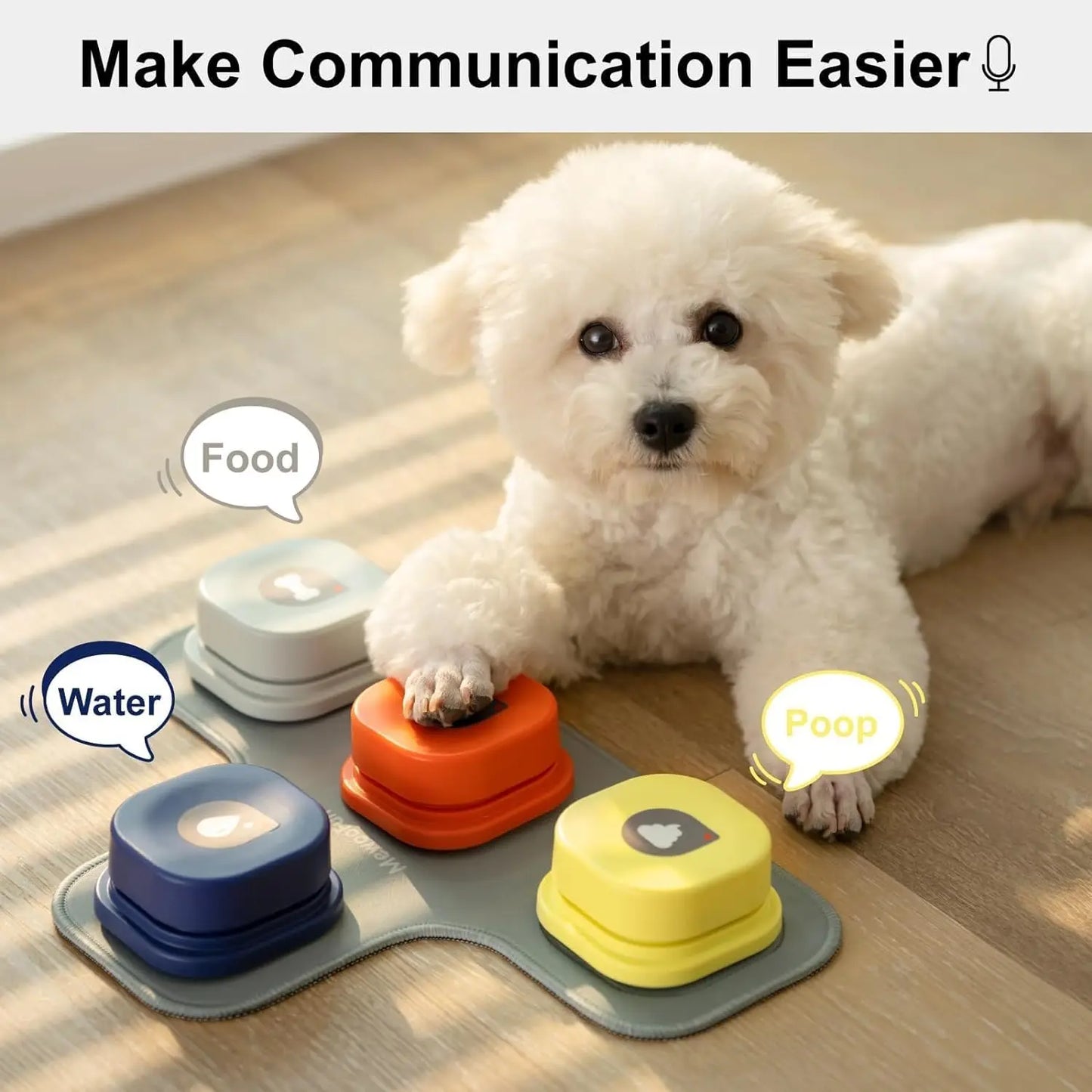 Mewoofun Dog Buttons Rubber Mat Recordable Dog Talking