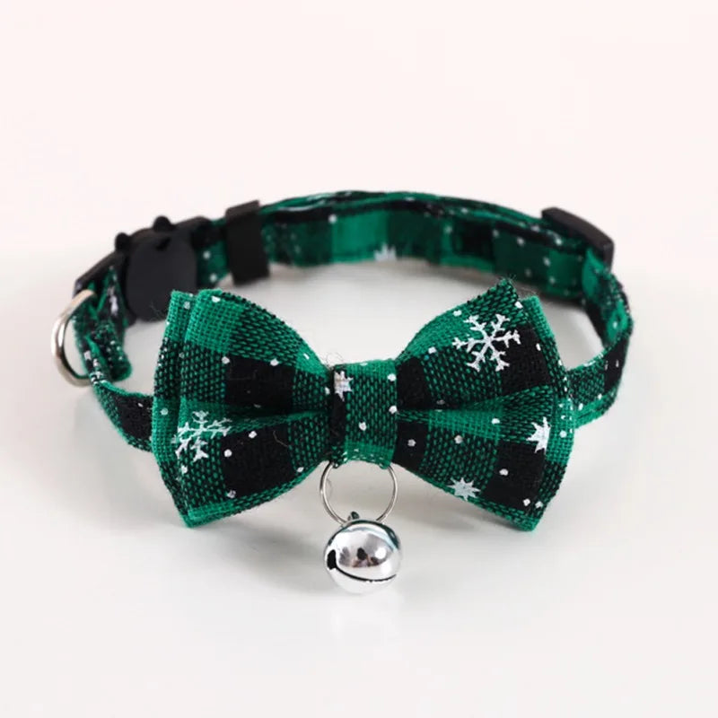 Christmas Dog Or Cat Collar Big Bowknot Holiday Tie Adjustable Neck Strap