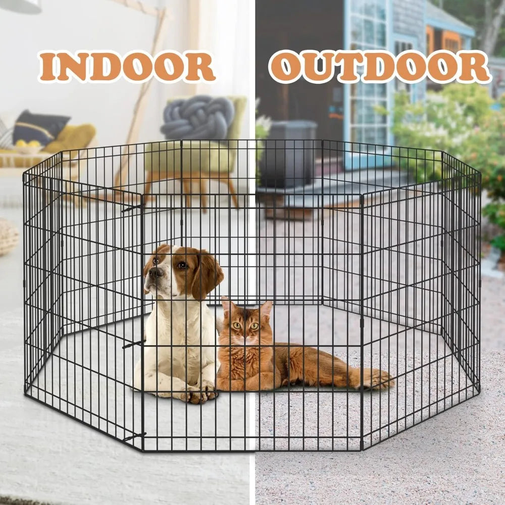 Pet Dog Playpen 24/30/36/42/48 Inch Metal Portable pen