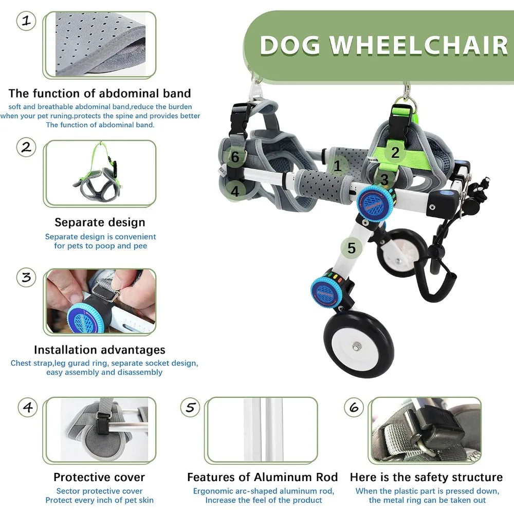 Dog Wheelchair Fordable for Small Pets with Paralyzed Hind,Pet Strollers