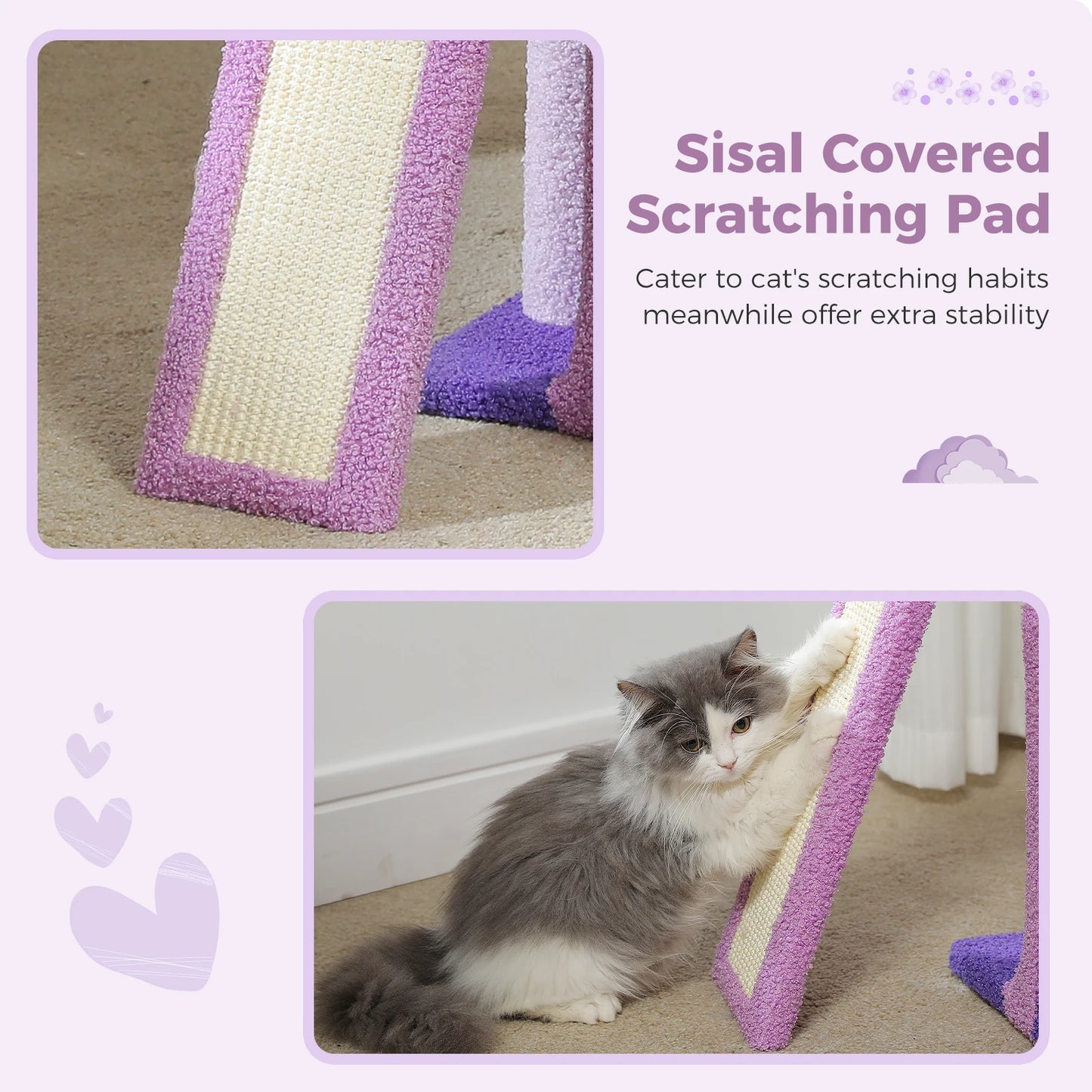 Small Cat Tower for Indoor Tree with Large Hammock