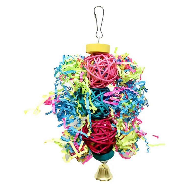 3Pcs Bird Toys Set Colorful Assorted Hanging toys