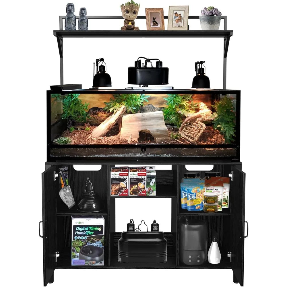 Reptile Tank Stand Stand with Cabinet