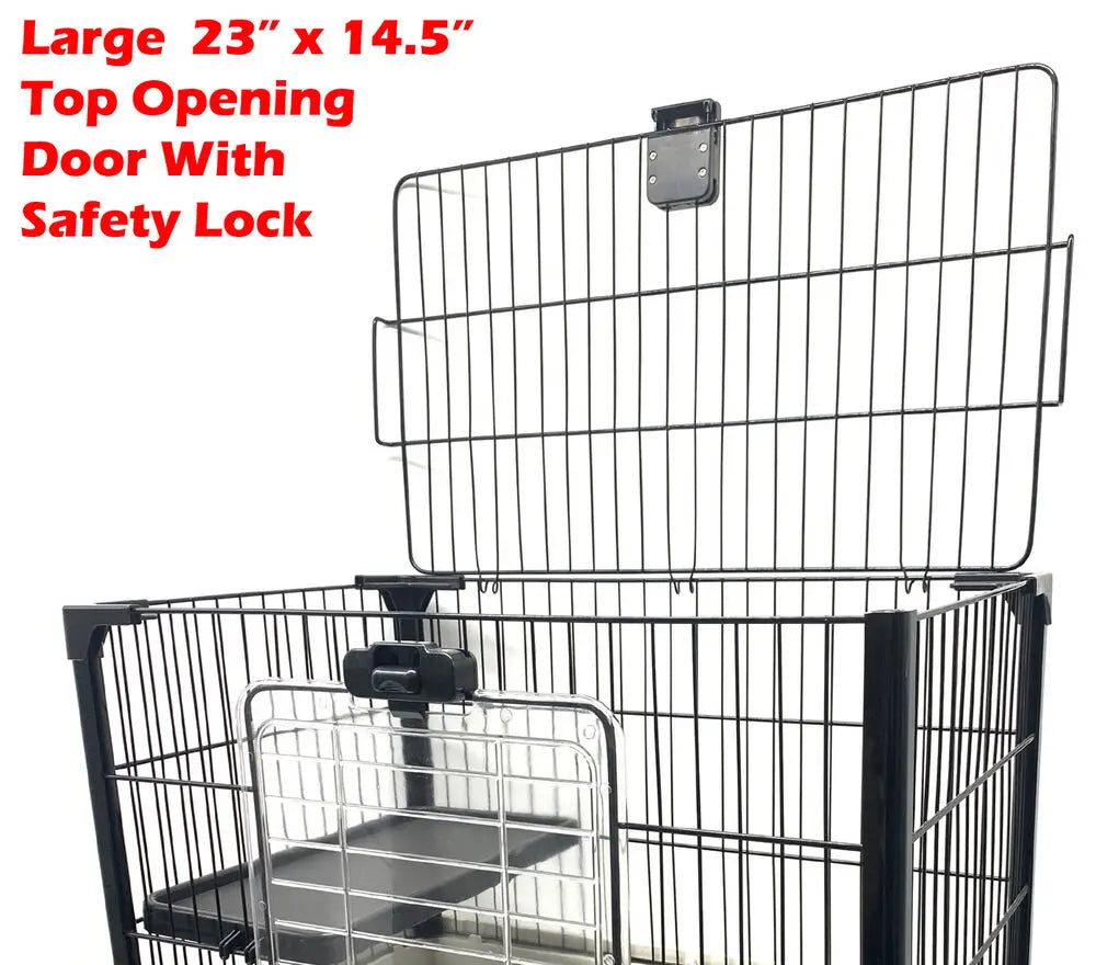 Indoor 2-Floors small pets Rolling Cage Hutch House