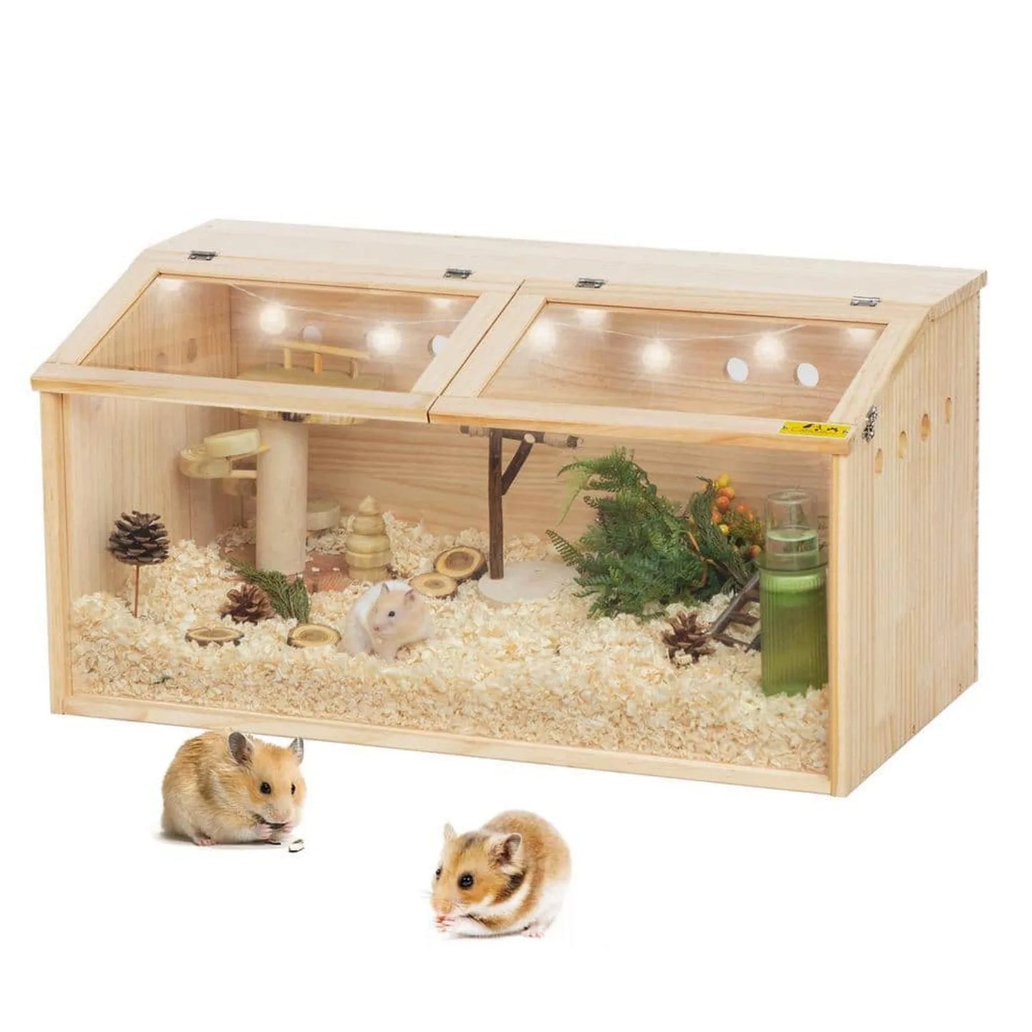 Wooden small pets Cage Habitat with Visible Acrylic Boards