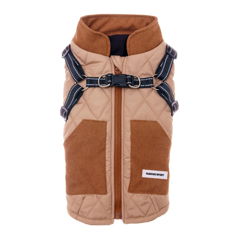 Winter Dog Windproof Coat With Harness