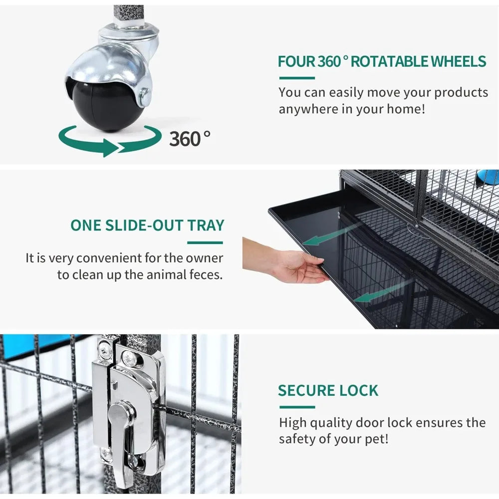 Metal 2-Tiers Small Animal Cages for Indoor Critter