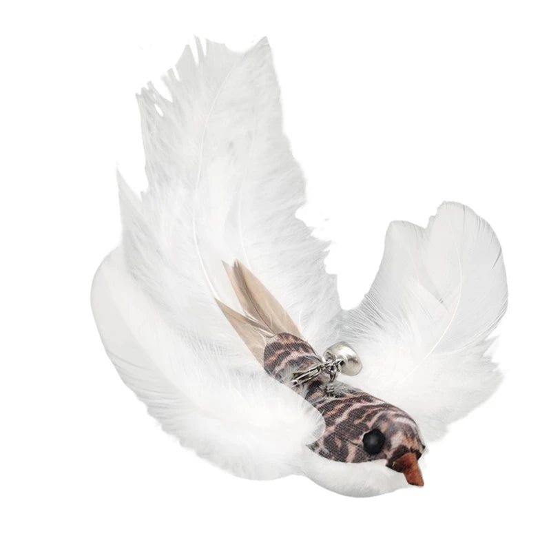 Simulation Bird Cat Toy Feather Bird with Bell