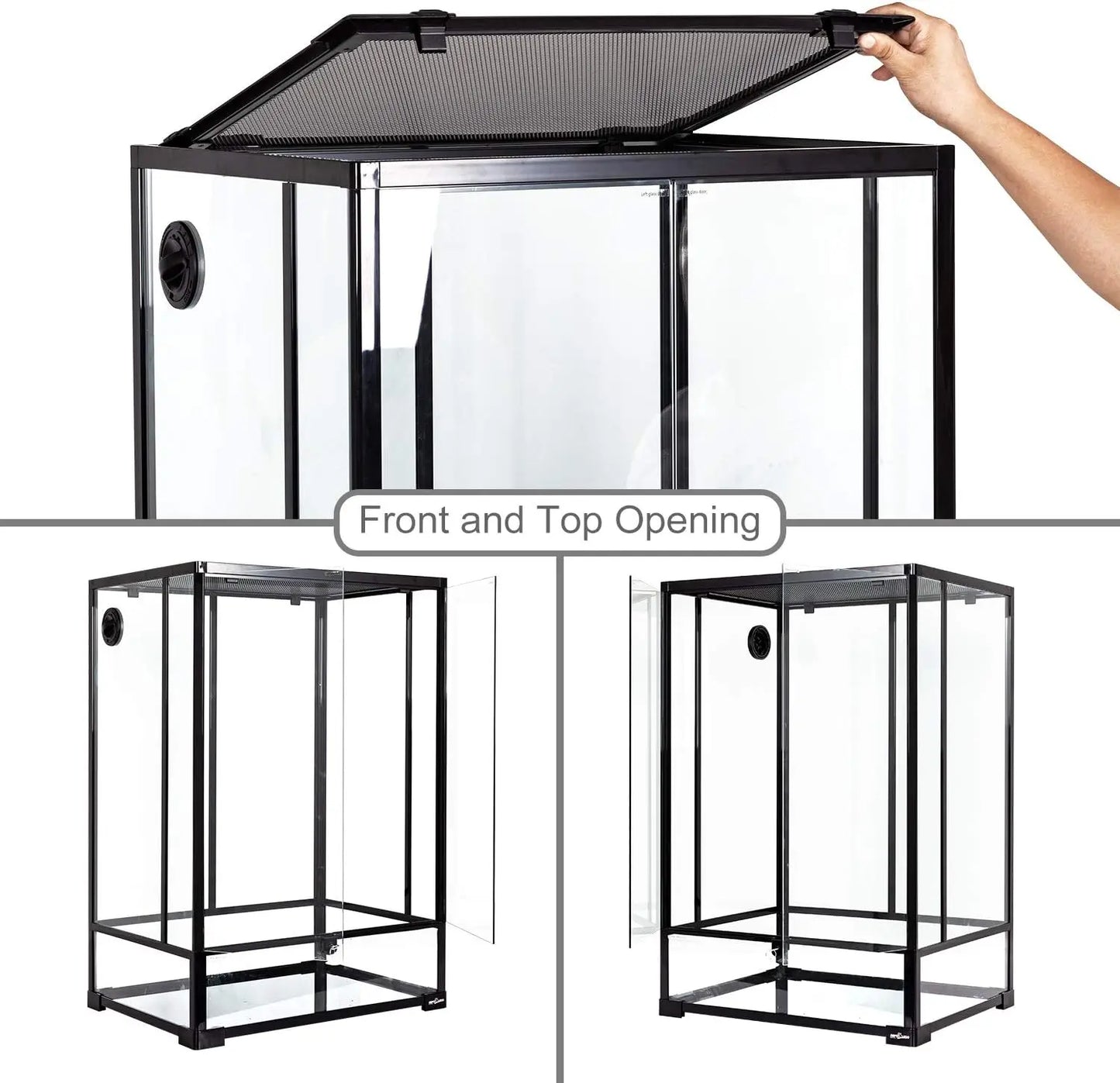 Reptile Tall Glass Terrarium Habitat Double Hinge Door