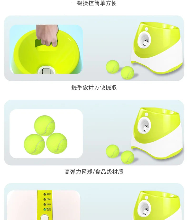 Automatic Launcher Interactive Dog Toy Tennis Toss Machine Thrower