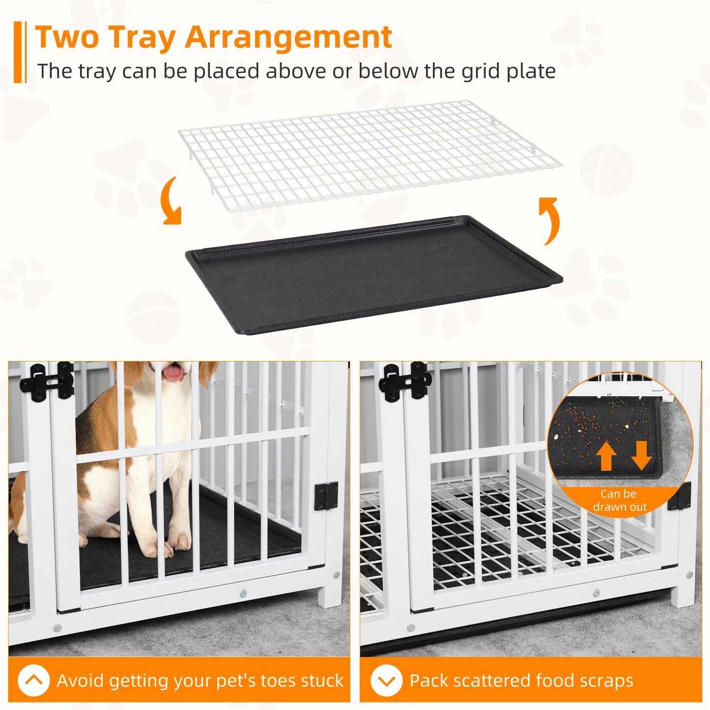 Dog Crate Furniture Pet Kennel End Table Metal Kennel with Three Doors