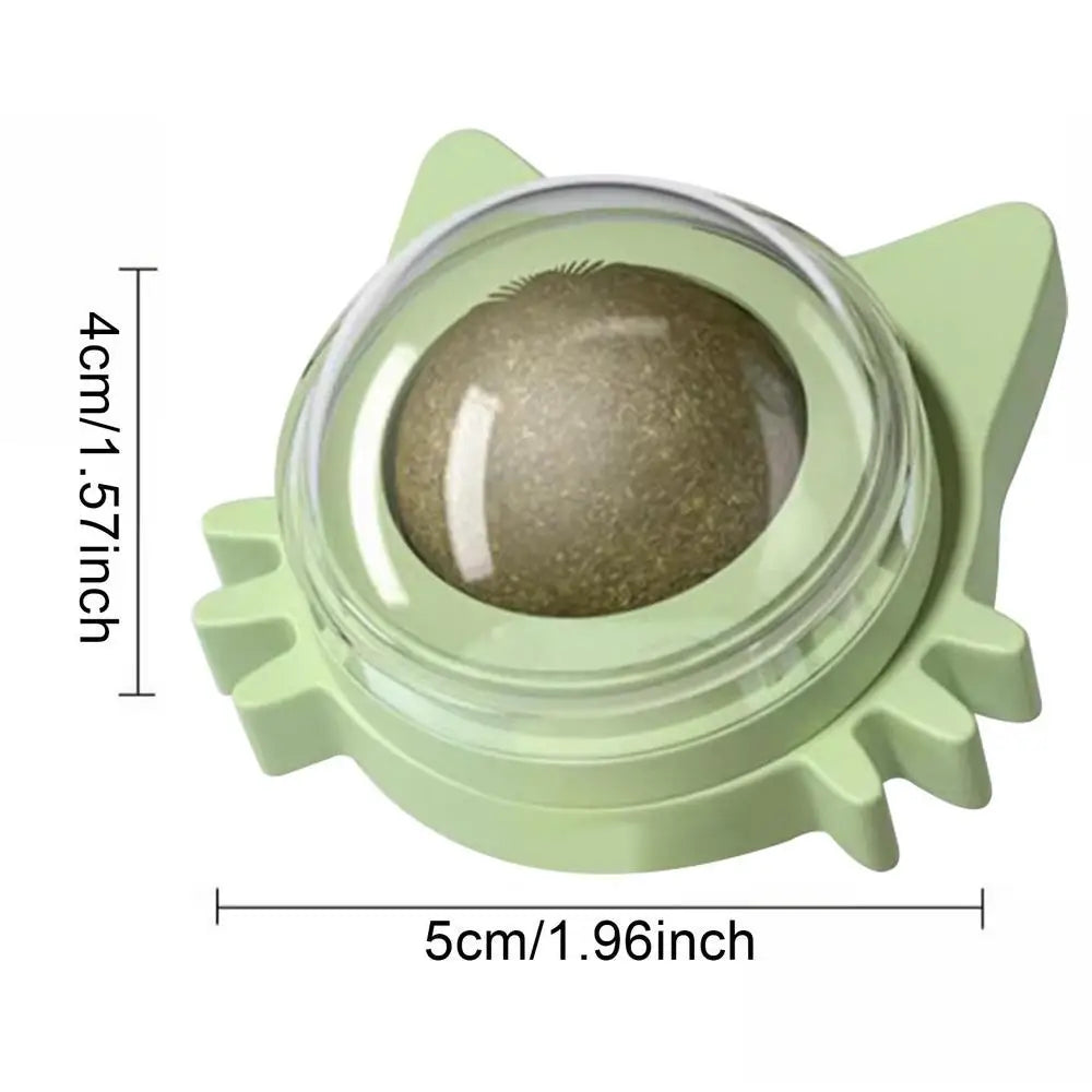 Cat Toy Catnip Ball Rotating Kitten Wall Toys