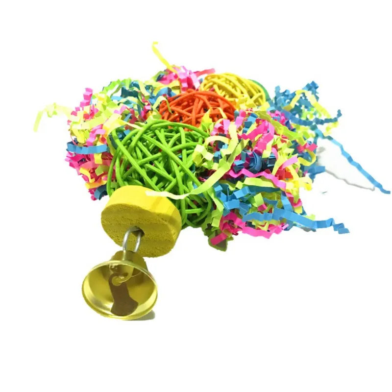 3Pcs Bird Toys Set Colorful Assorted Hanging toys