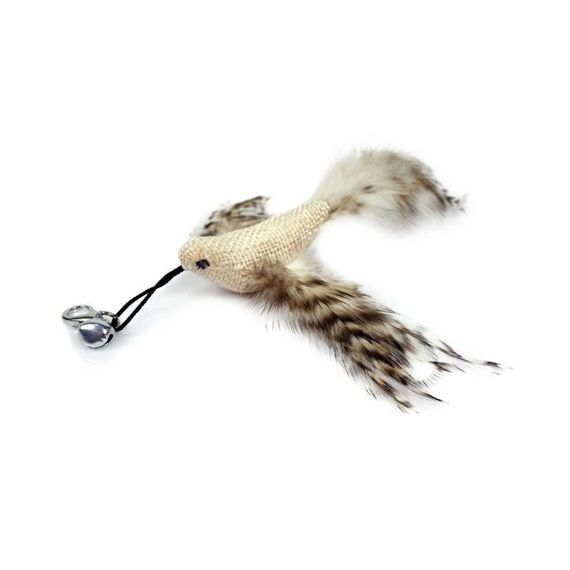Simulation Bird Cat Toy Feather Bird with Bell