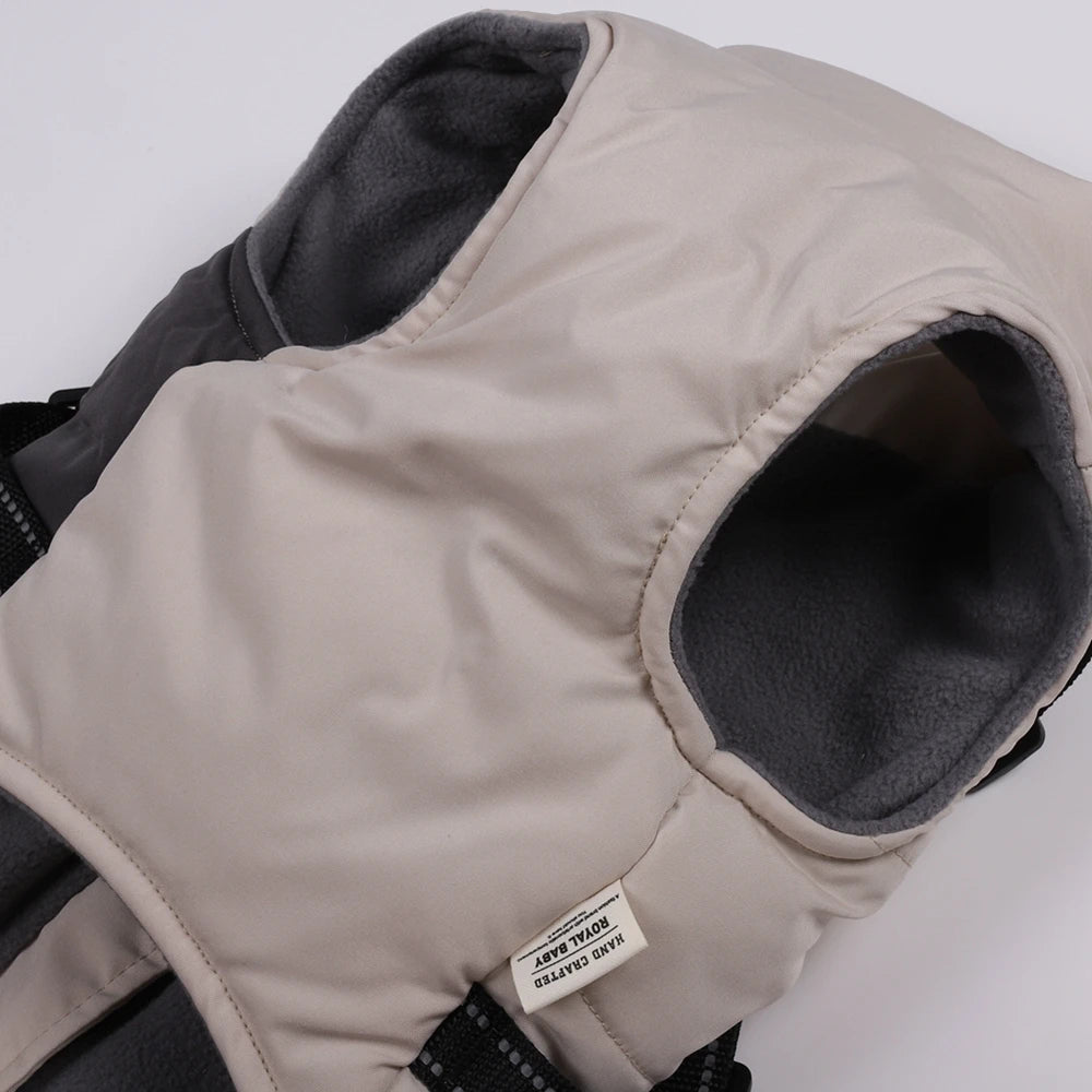 Winter Pet Dog Jacket With Harness Clothes Waterproof